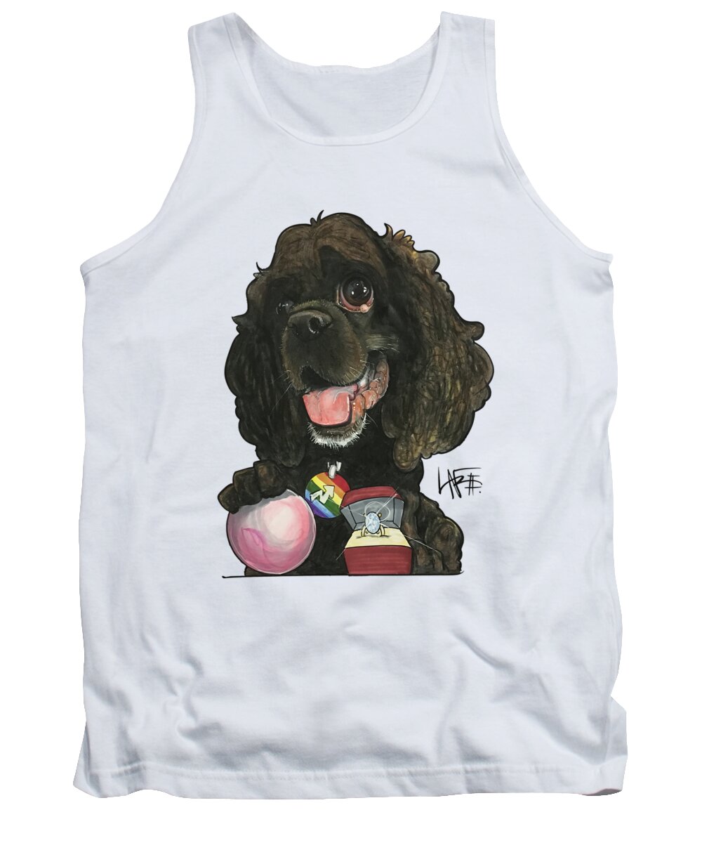 Pet Portrait Tank Top featuring the drawing Molina 3397 by Canine Caricatures By John LaFree