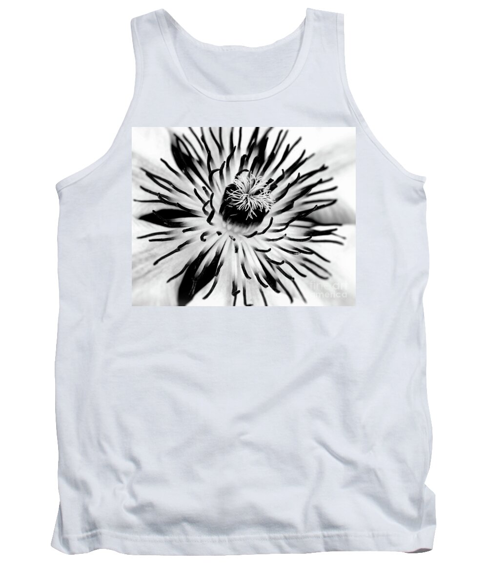 Clematis Tank Top featuring the photograph Mono Clematis by Baggieoldboy