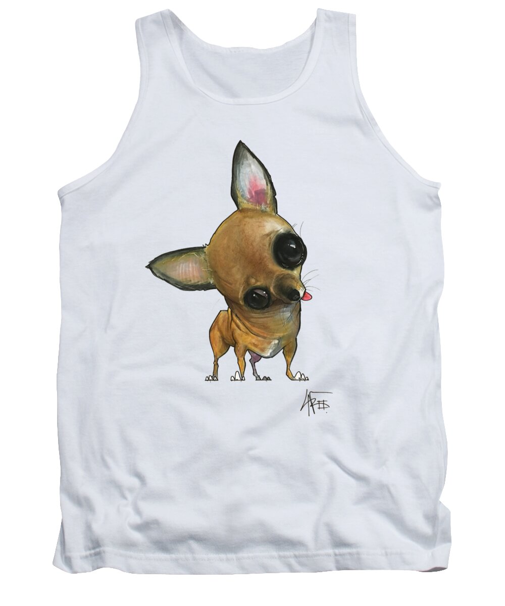 Pet Portrait Tank Top featuring the drawing Monroe 7-1470 by Canine Caricatures By John LaFree