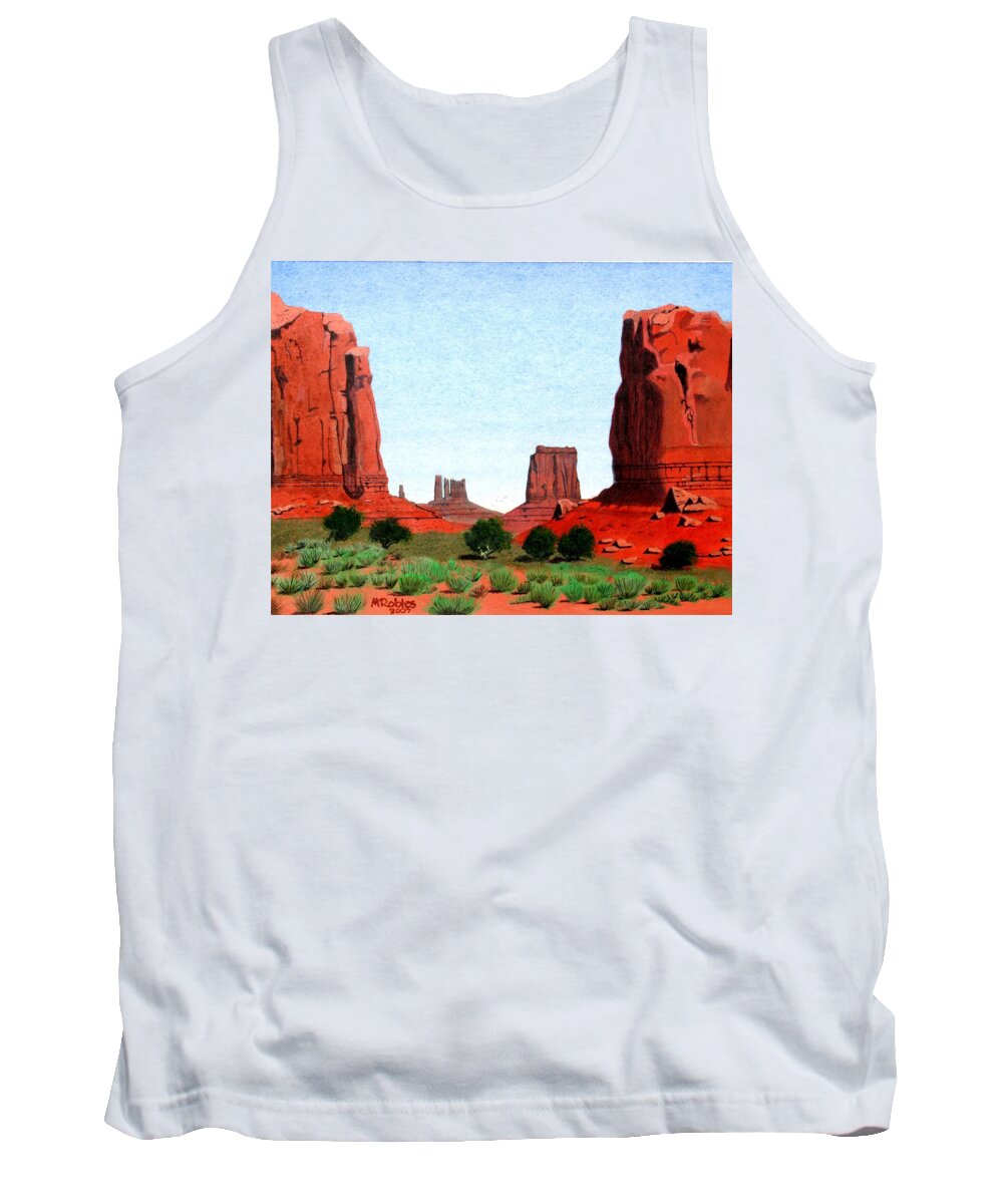 Monument Valley Tank Top featuring the painting Monument Valley North Window by Mike Robles