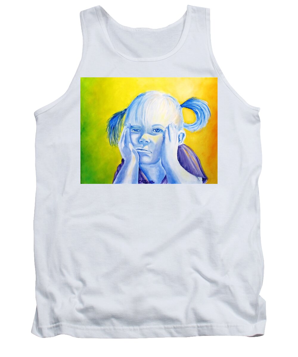 Child Tank Top featuring the painting Moody Blues by Carol Allen Anfinsen
