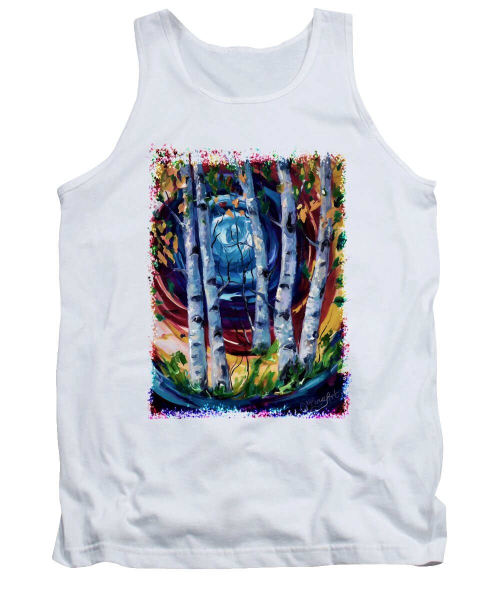 Moonlight Sonata Tank Top featuring the digital art Moonlight Sonata by Lena Owens - OLena Art Vibrant Palette Knife and Graphic Design