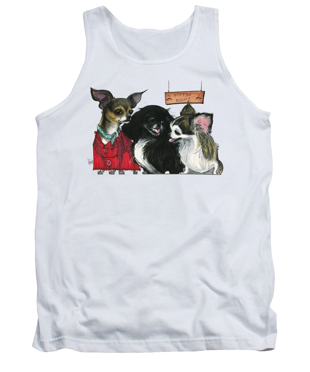 Pet Portrait Tank Top featuring the drawing Morgan 3014 by Canine Caricatures By John LaFree