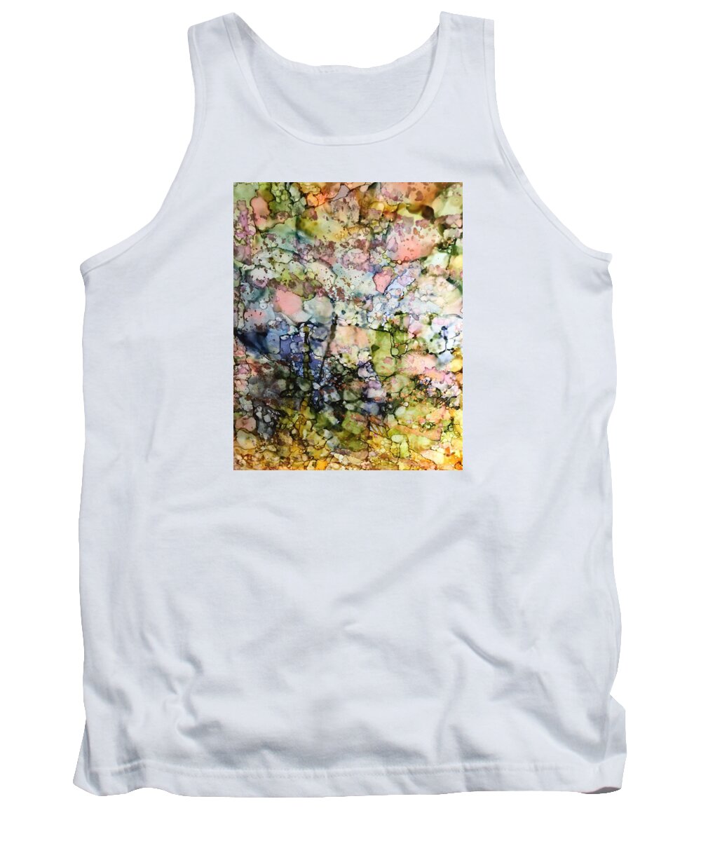 Abstract Painting Tank Top featuring the painting Mosaic by Nancy Koehler