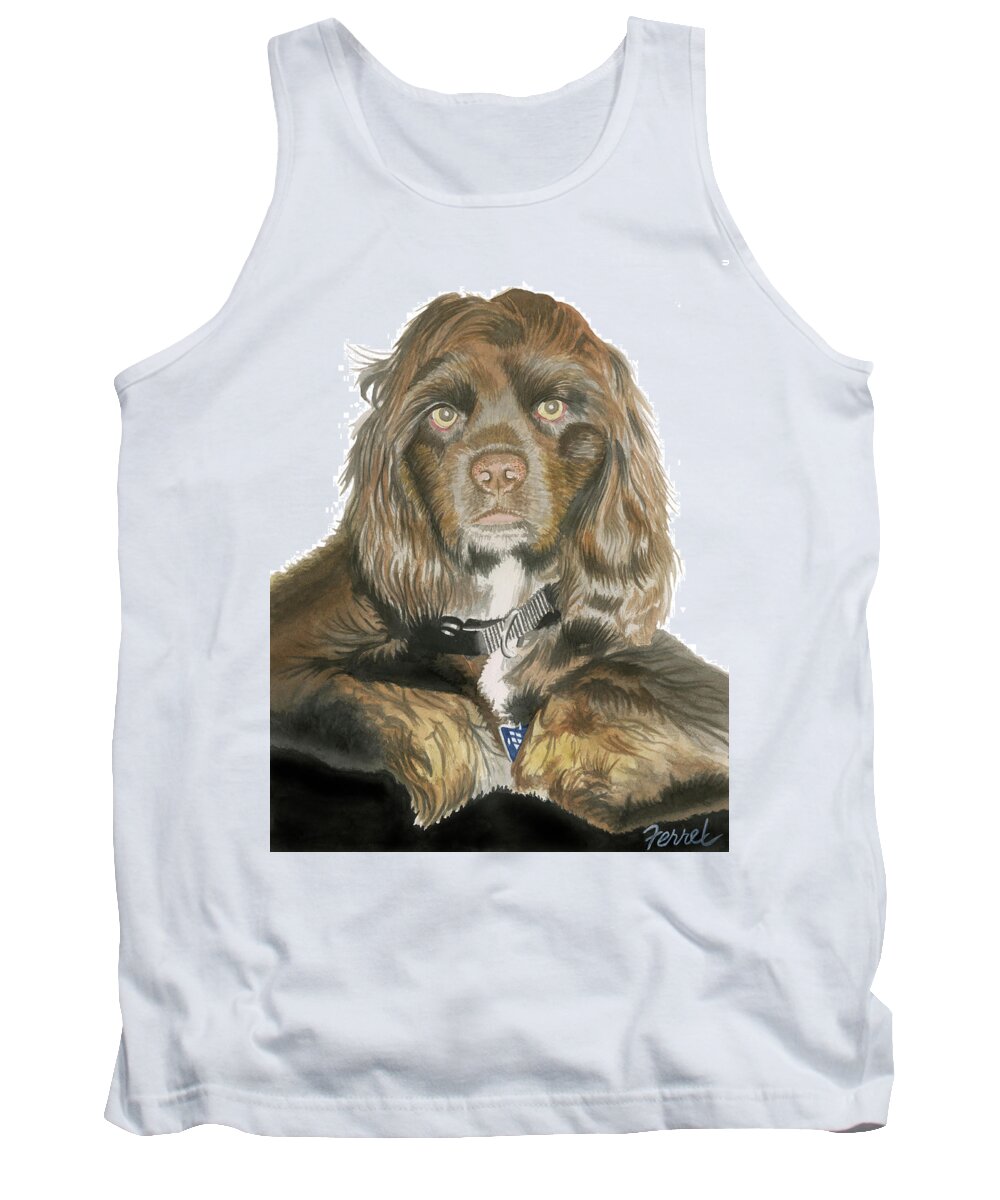 Dog Tank Top featuring the painting Mose - Cocker Spaniel by Ferrel Cordle