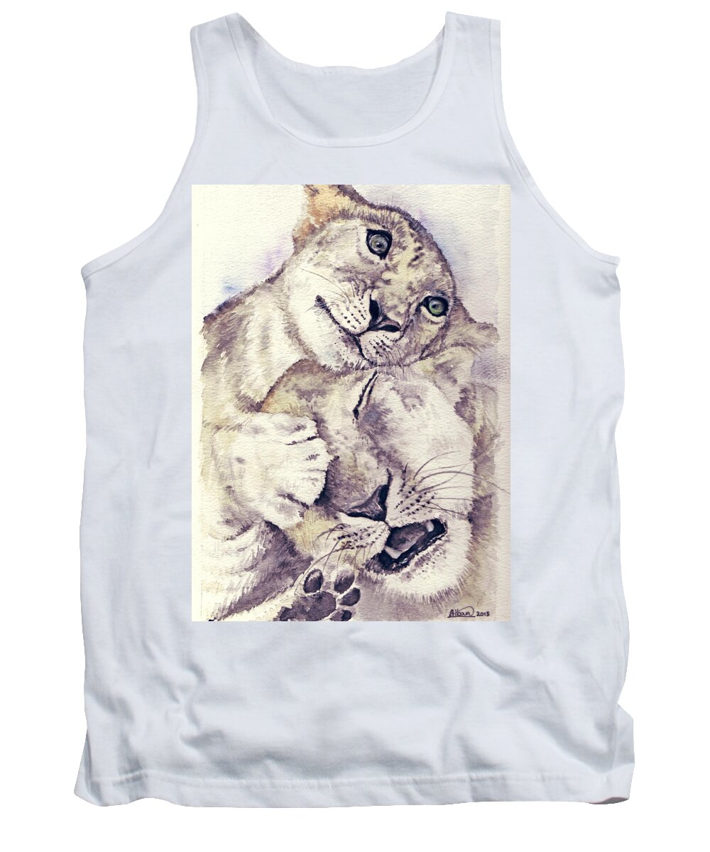 Baby Tank Top featuring the painting Mothers Love by Alban Dizdari