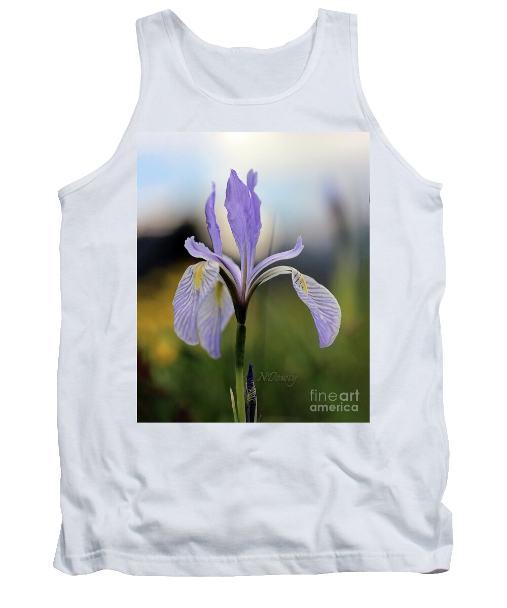 Mountain Iris With Bud Tank Top featuring the photograph Mountain Iris with Bud by Natalie Dowty