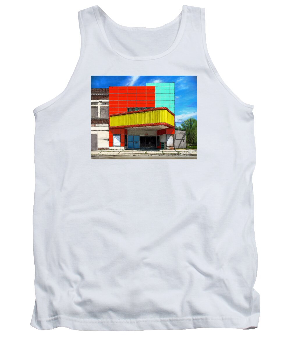 Theater Tank Top featuring the digital art Movie House by David Kyte