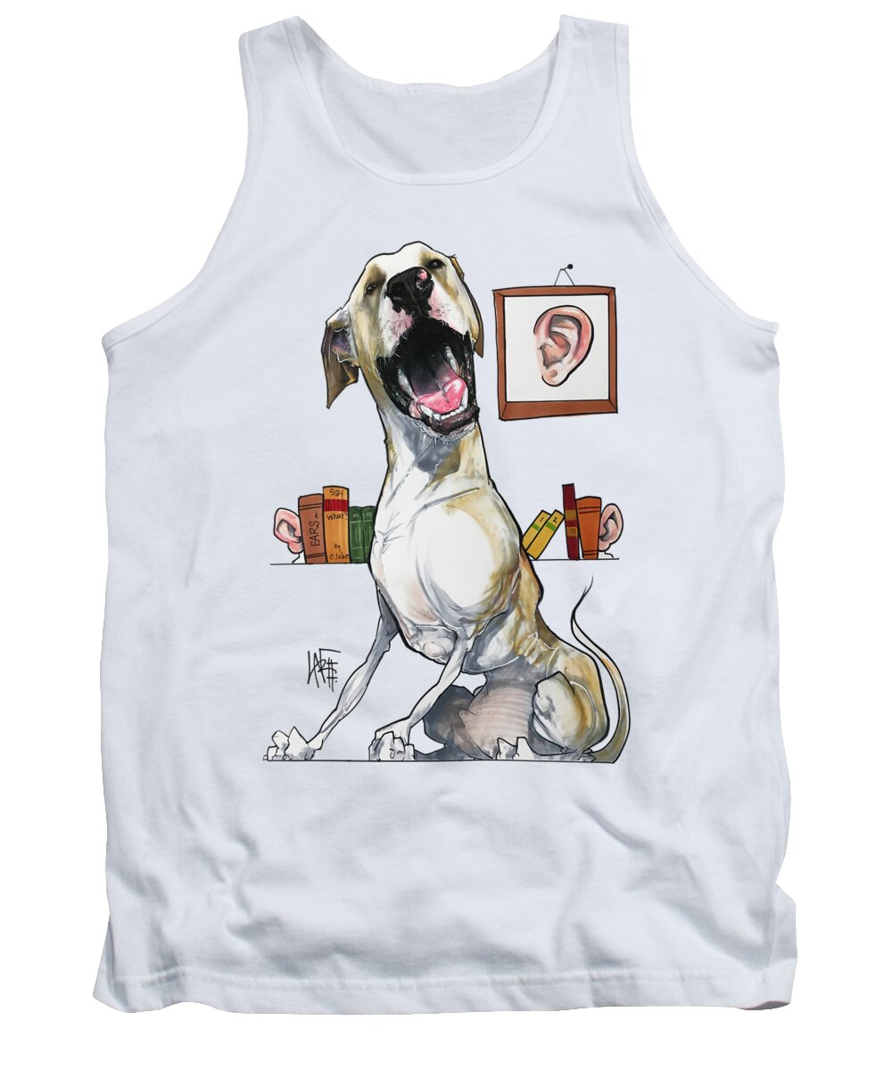 Pet Portrait Tank Top featuring the drawing Mowchan 3304 by John LaFree