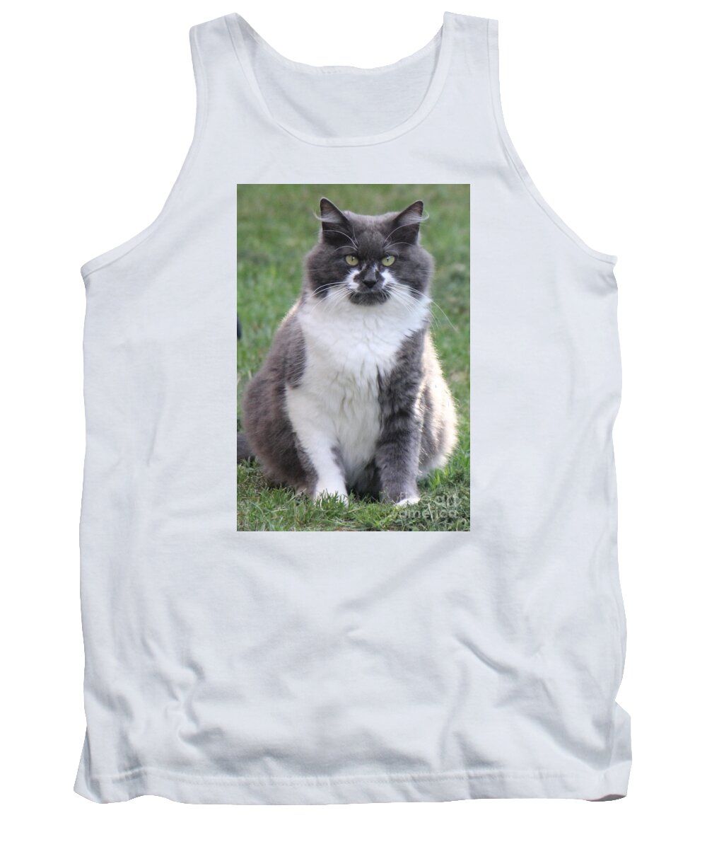 Cat Tank Top featuring the photograph Ms. Mustache by Sheri Simmons