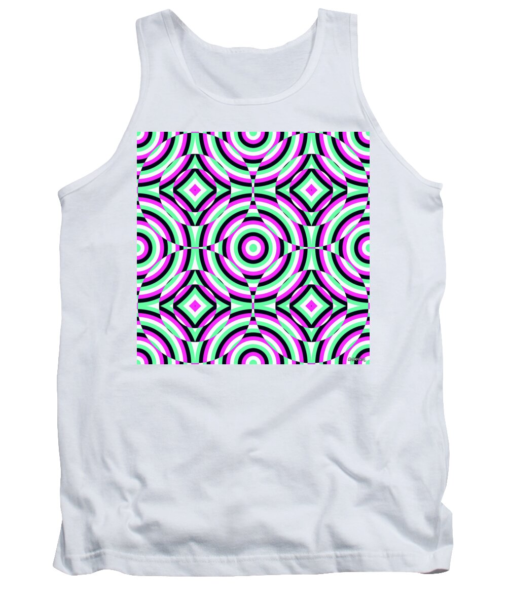 Op Art Tank Top featuring the mixed media Muons by Gianni Sarcone