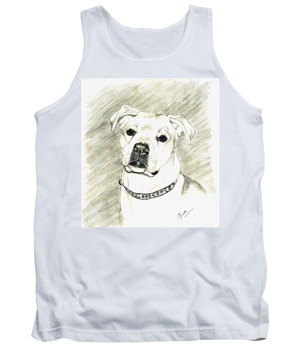 Pet Portrait Tank Top featuring the drawing My Bella by Joette Snyder