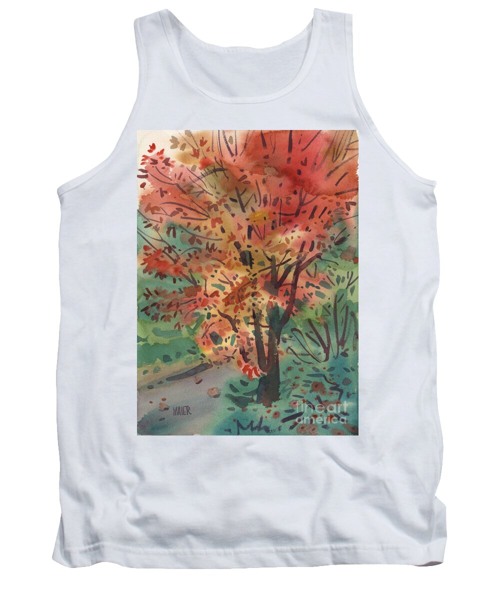 Maple Tank Top featuring the painting My Maple Tree by Donald Maier