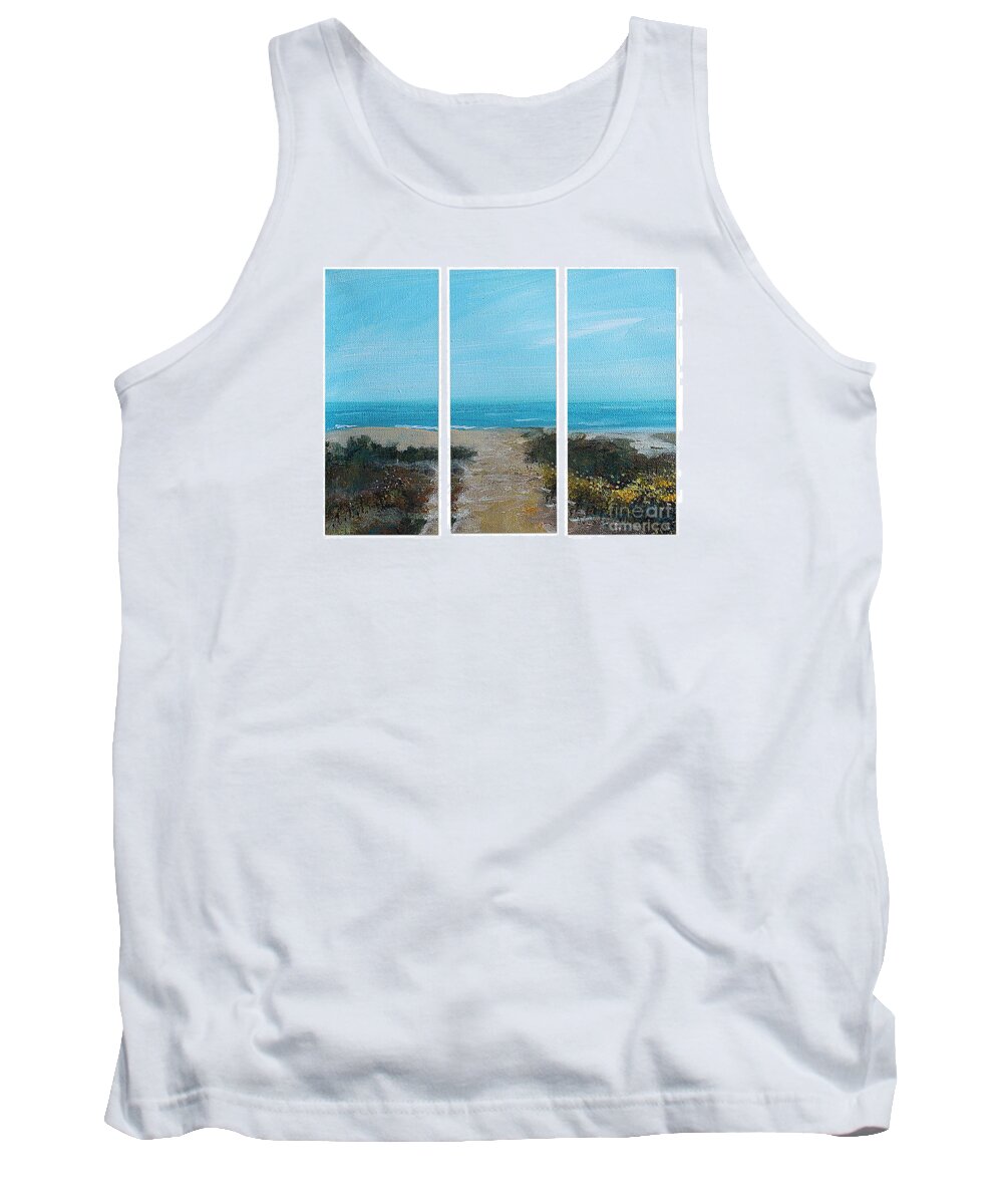 Beach Tank Top featuring the painting My Private Beach by Rita Brown