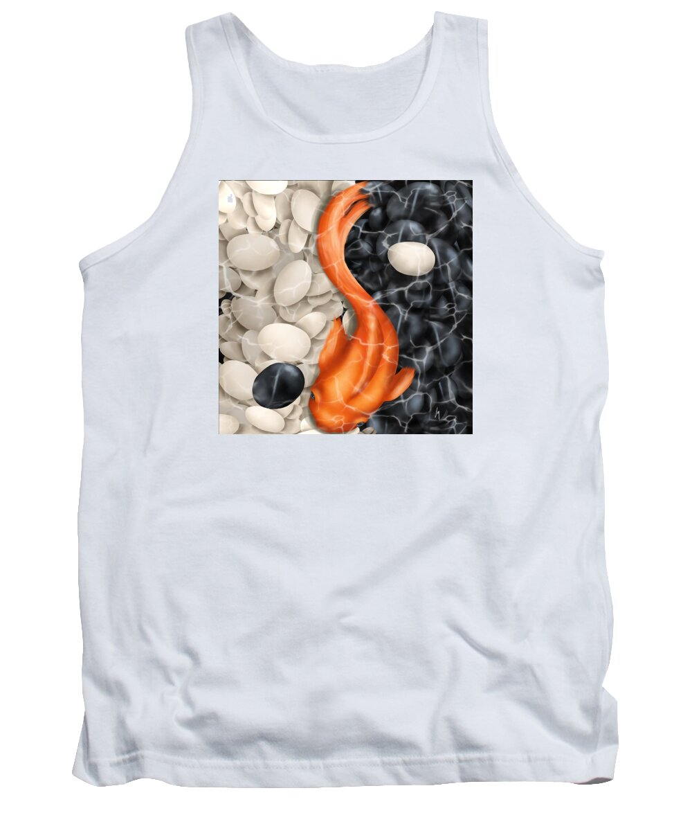 Natural Tank Top featuring the painting Natural equilibrium Yin Yang by Veronica Minozzi