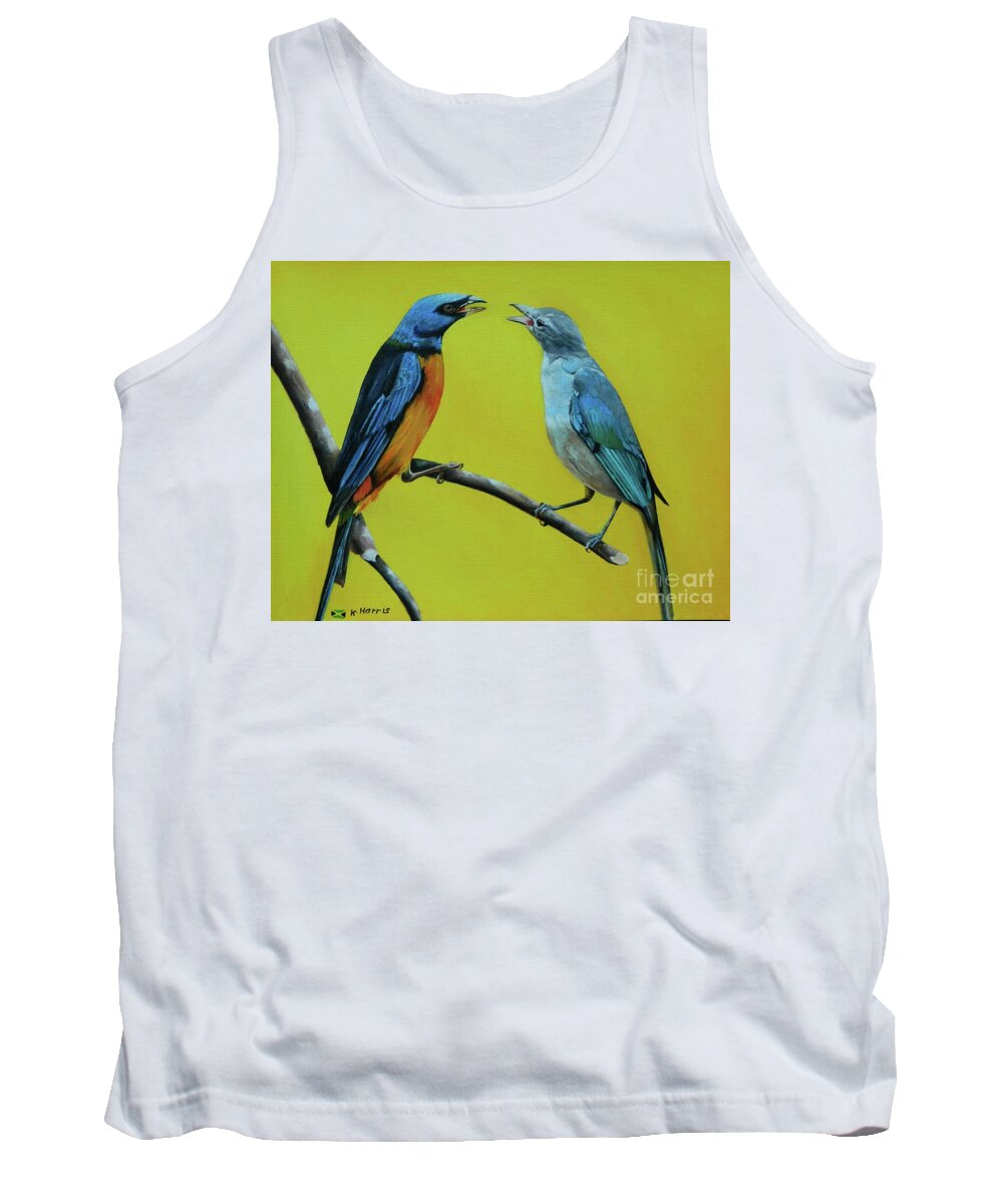 Nature Art Tank Top featuring the painting Nature's Duet by Kenneth Harris