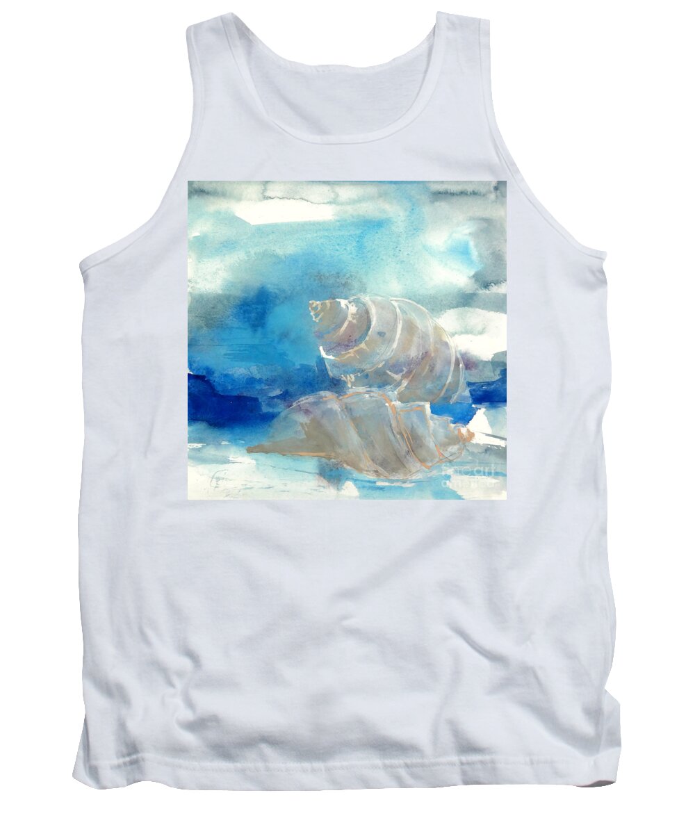 Original Watercolors Tank Top featuring the painting Nautilus 1 by Chris Paschke