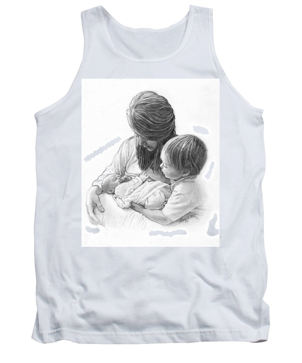 Mother Tank Top featuring the drawing New Arrival by Harry West