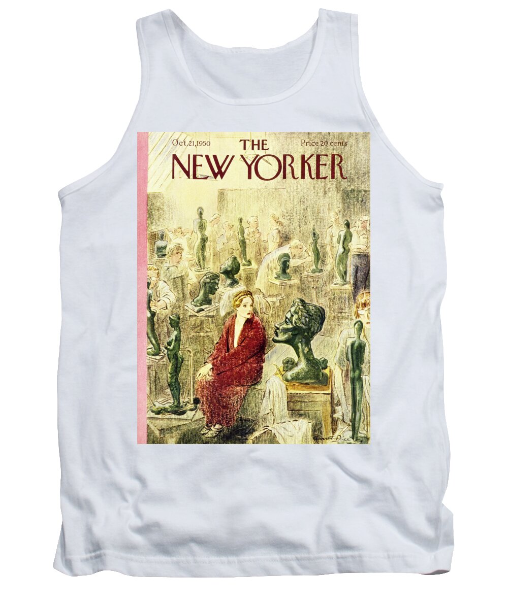 Model Tank Top featuring the painting New Yorker October 21 1950 by Garrett Price