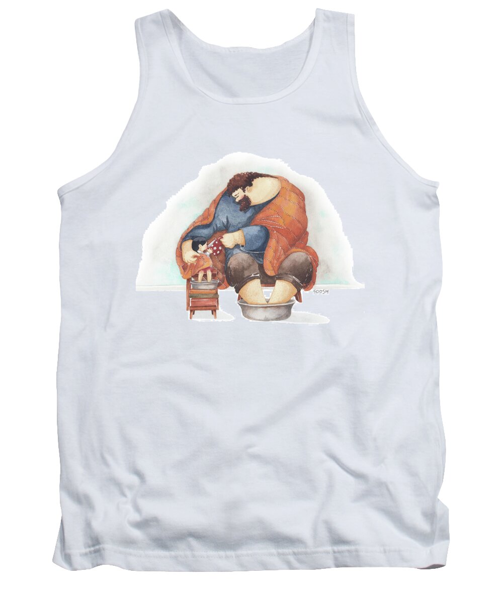 Father Tank Top featuring the drawing November cuddles by Soosh