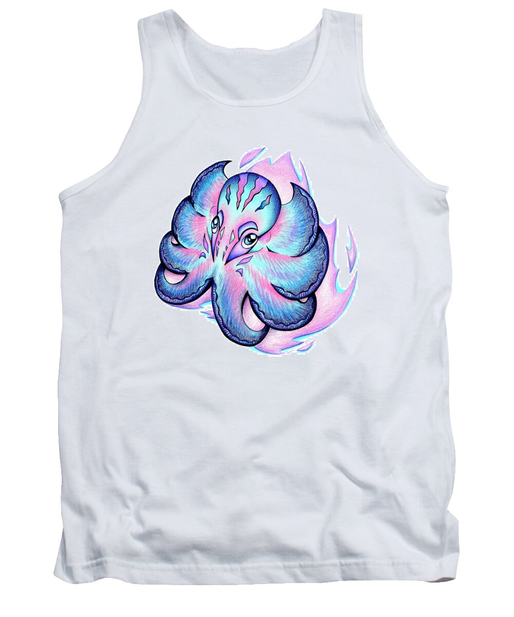 Octopus Tank Top featuring the drawing Octopus I by Sipporah Art and Illustration