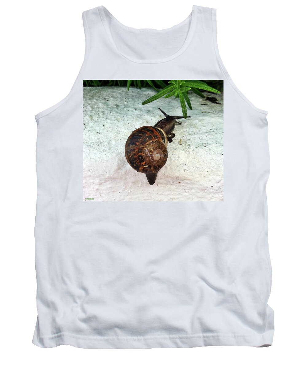 Snail Tank Top featuring the photograph Oh Rosemary by Martine Murphy