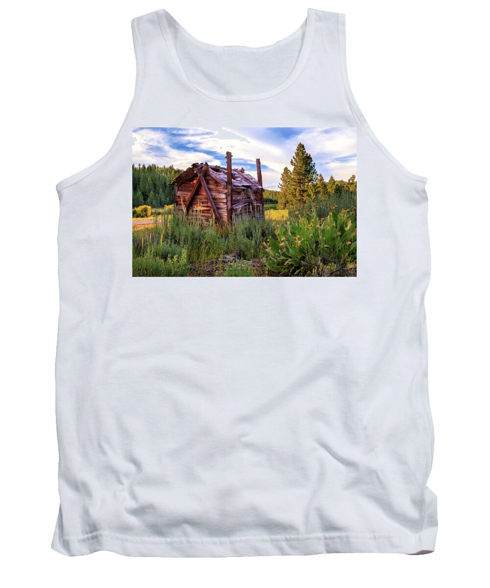 Cabin Tank Top featuring the photograph Old Lumber Mill Cabin by James Eddy