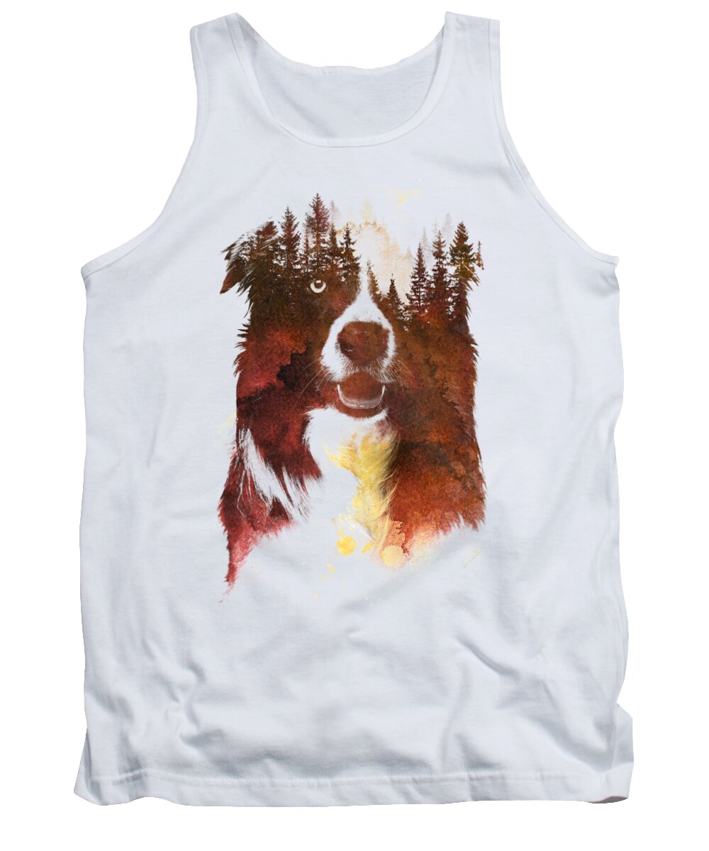 Momo Tank Top featuring the mixed media One night in the forest by Robert Farkas