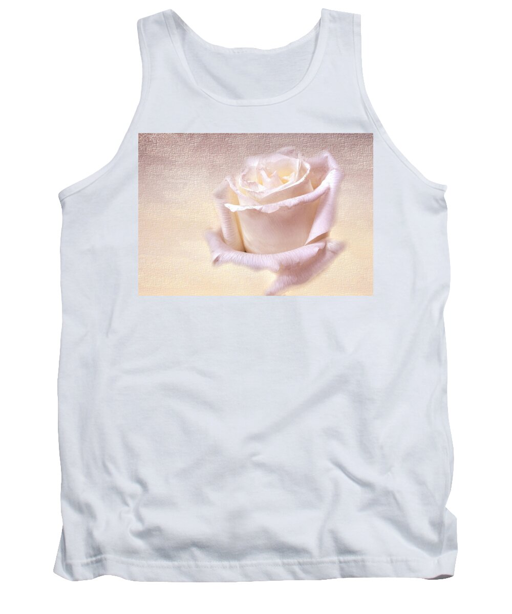 Flower Tank Top featuring the photograph One rose is enough for the dawn by Ches Black