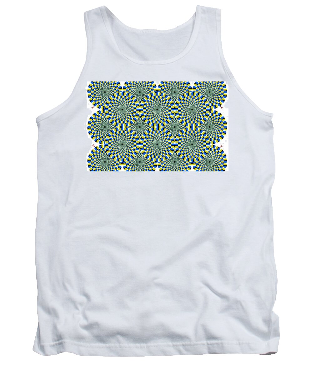 Spin Tank Top featuring the digital art Optical illusion Spinning circles by Sumit Mehndiratta