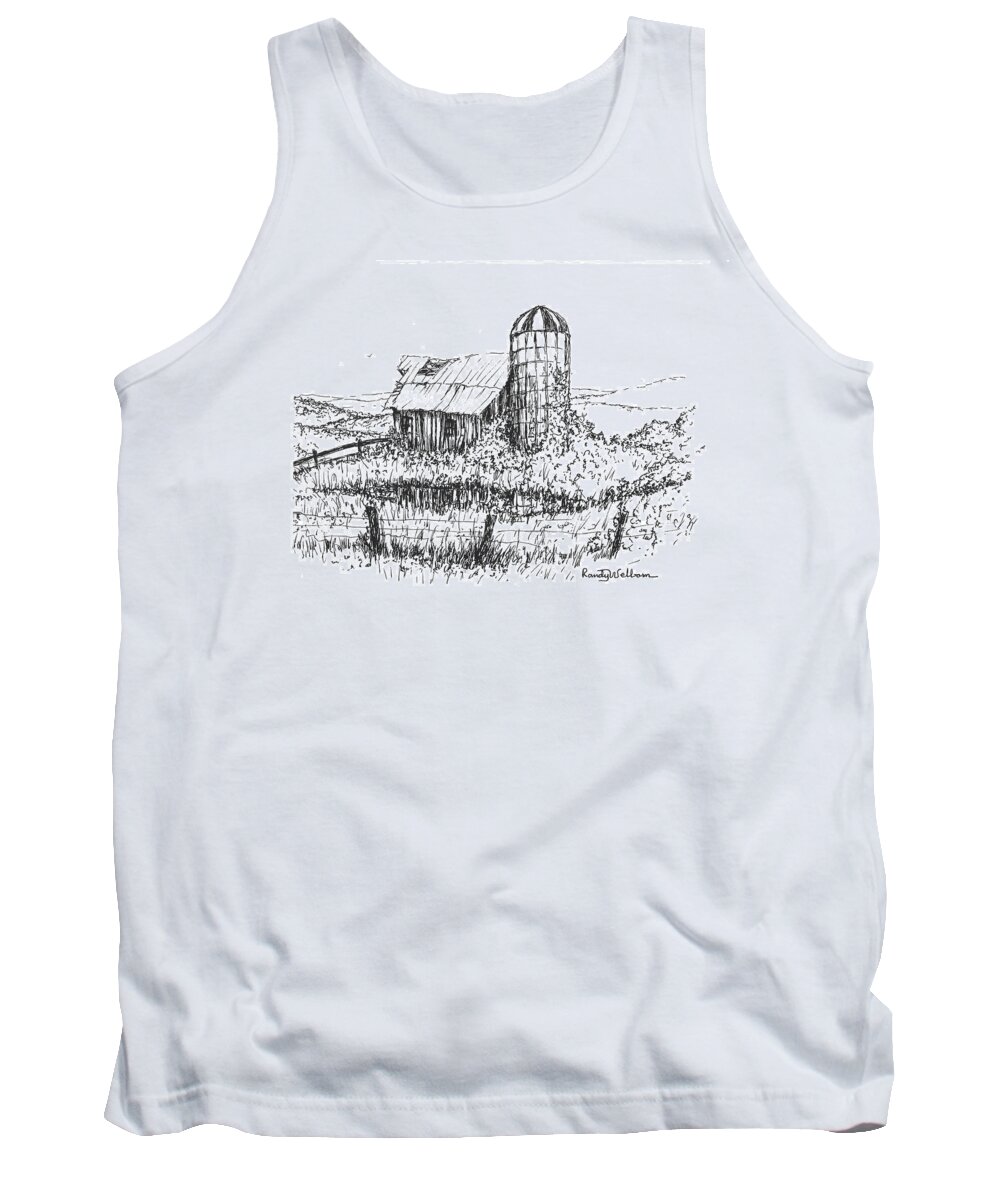 Overgrown Tank Top featuring the drawing Overtaken by Randy Welborn