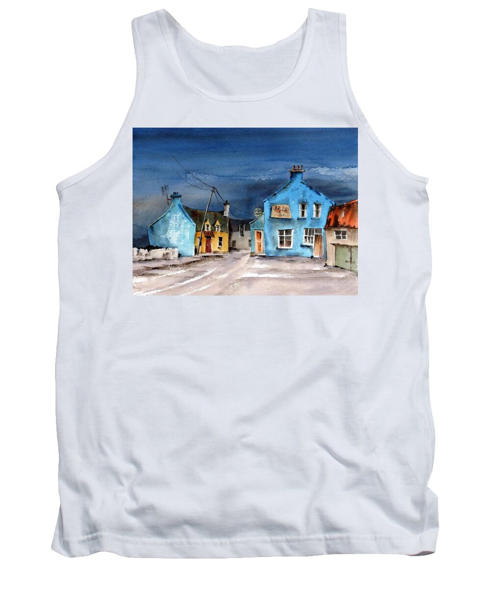 Ireland Tank Top featuring the painting Paddy Macks in Castlegregory, Kerry, ON THE RD TO Gallerus. by Val Byrne