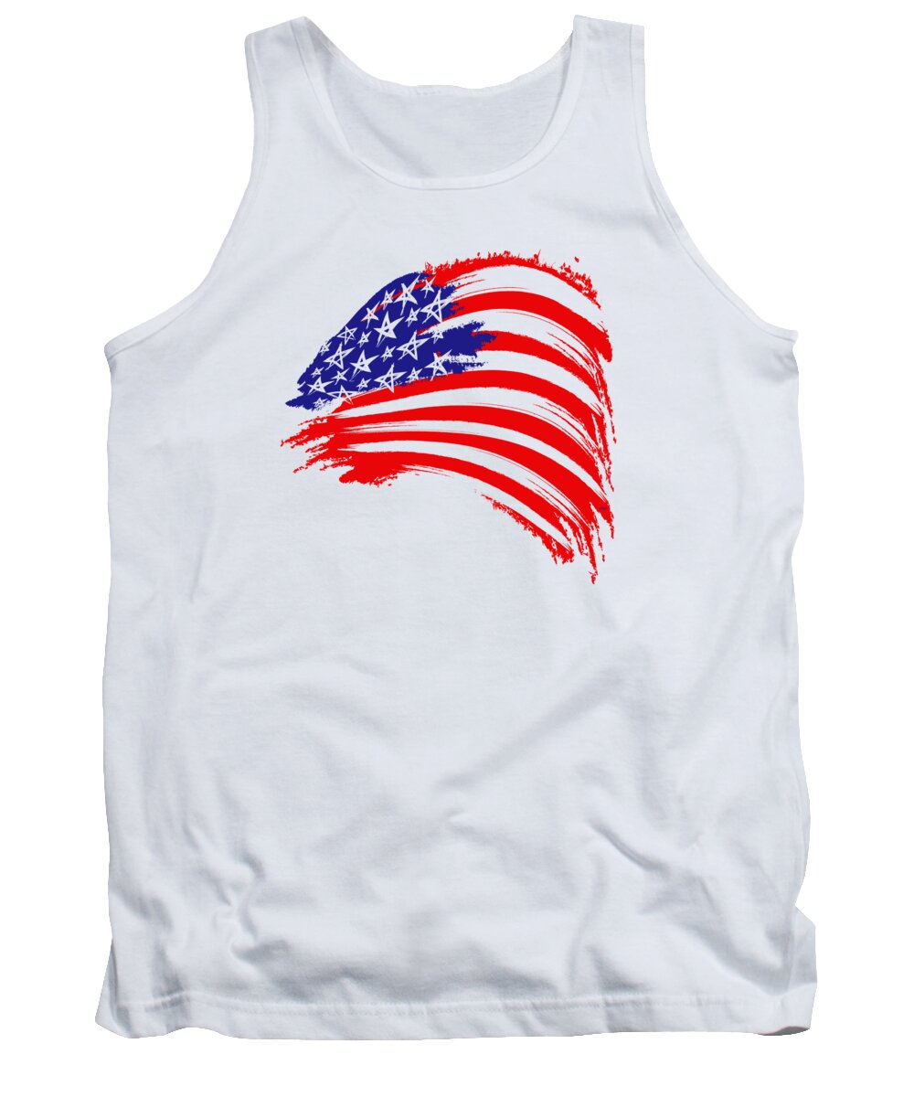 American Flag Tank Top featuring the digital art Painted American Flag by Stefano Senise
