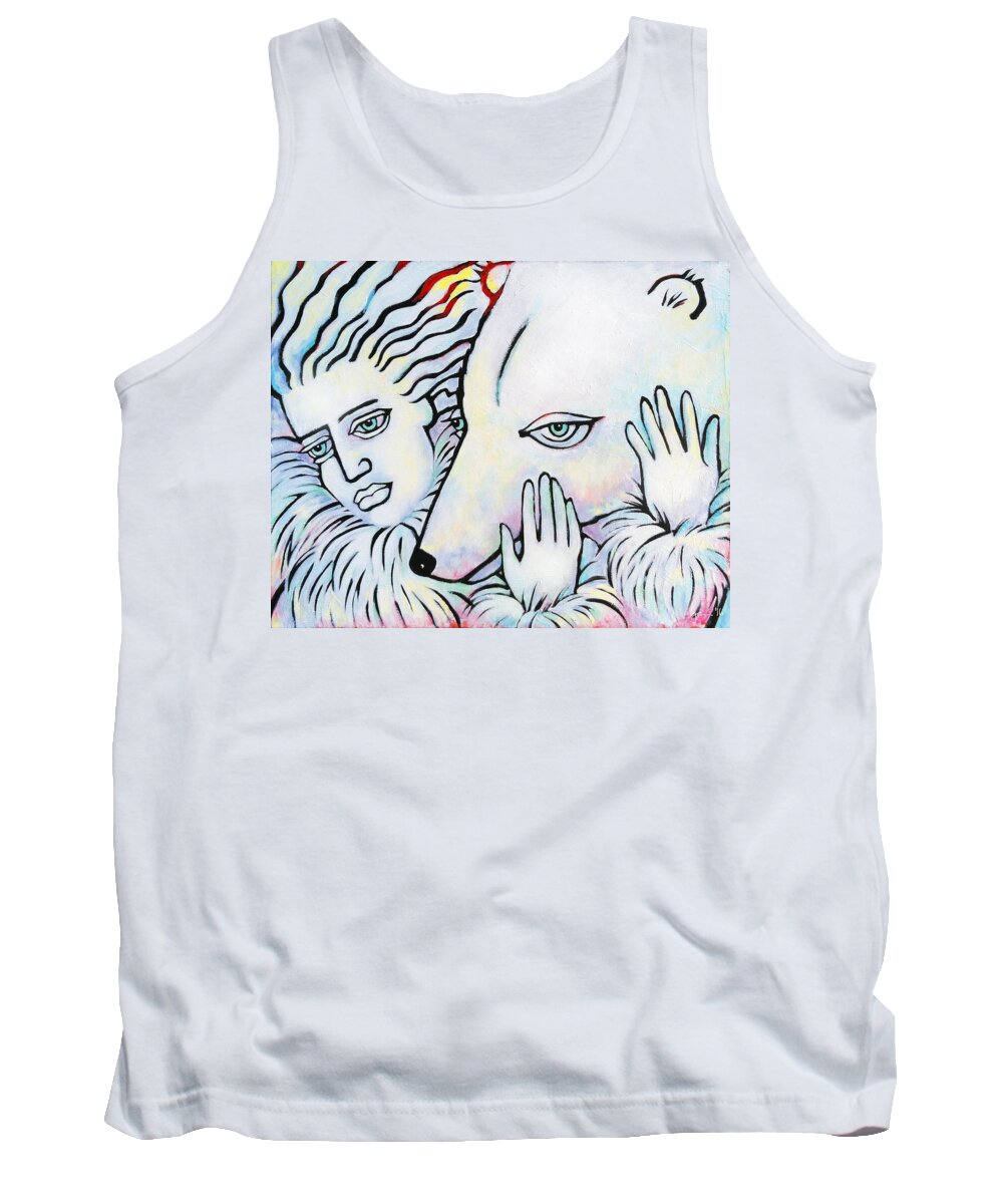 Polar Bear Tank Top featuring the painting Pals by Angela Treat Lyon