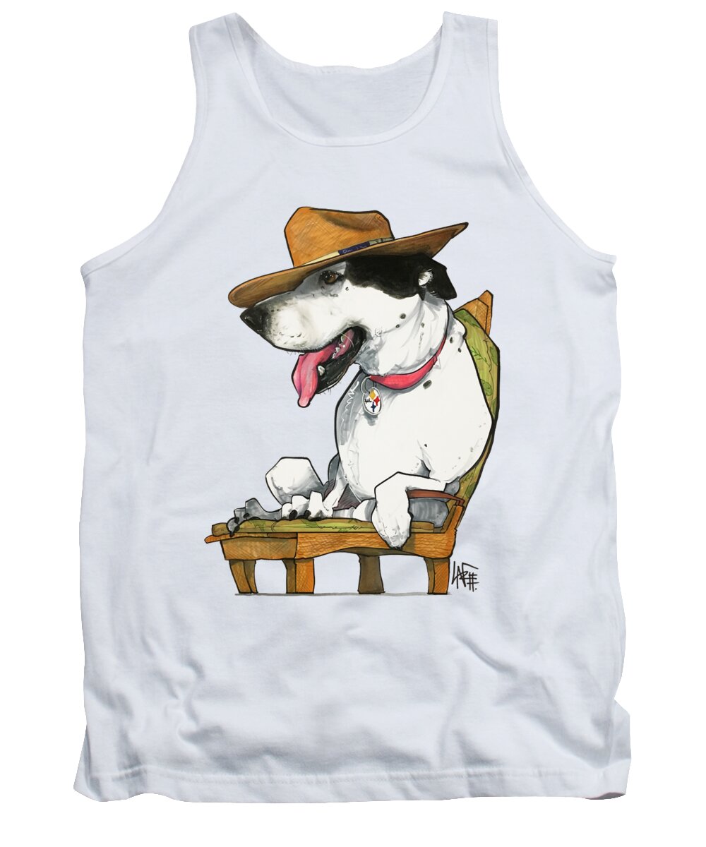 Pet Portrait Tank Top featuring the drawing Paluzzi 7-1383 by Canine Caricatures By John LaFree