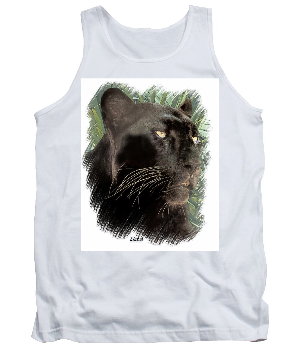 Leopard Tank Top featuring the digital art Panther 8 by Larry Linton