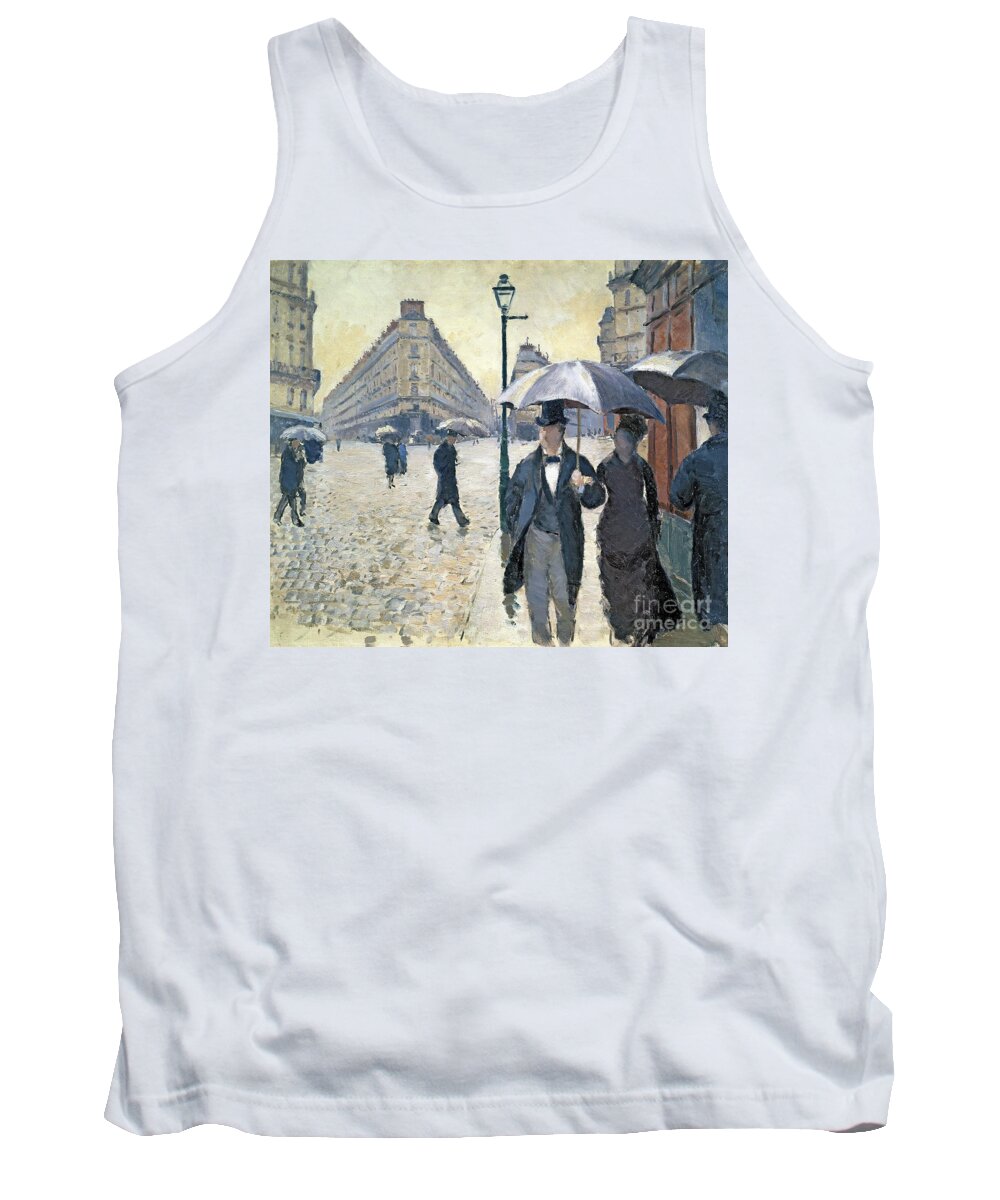 Sketch Tank Top featuring the painting Paris a Rainy Day by Gustave Caillebotte