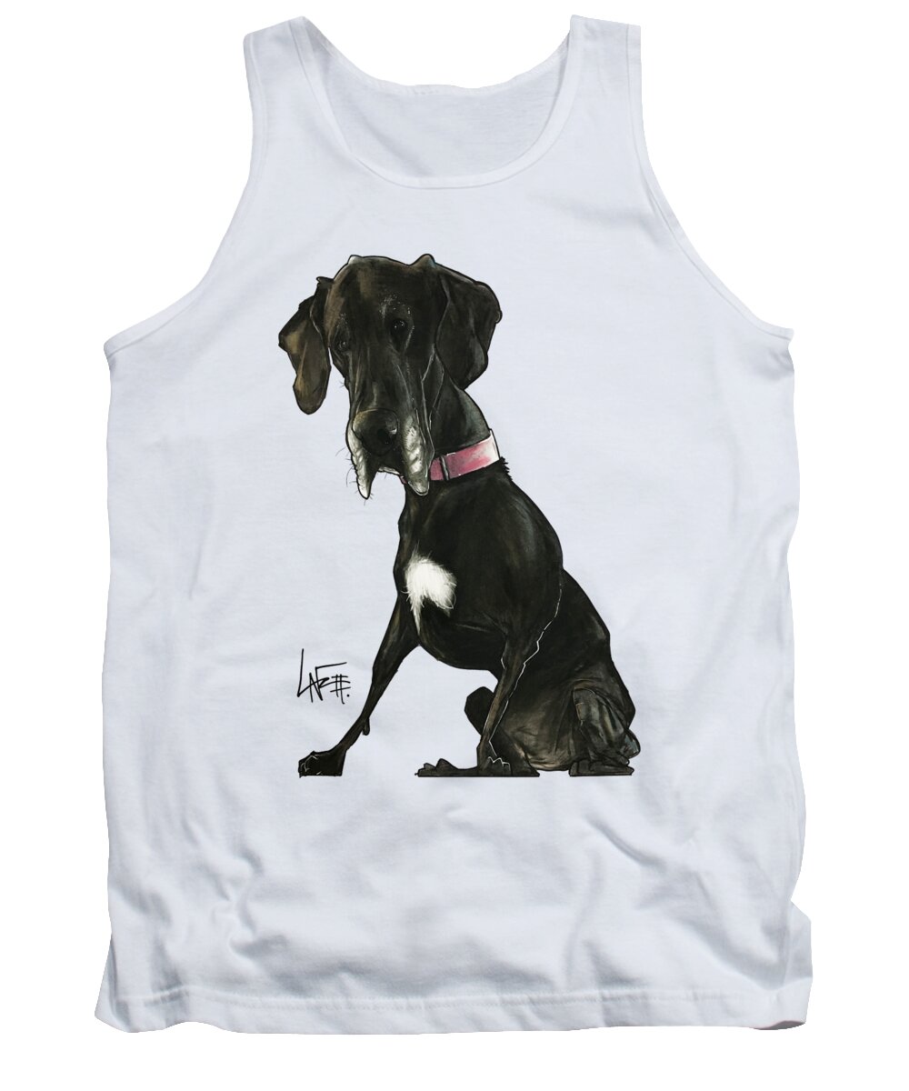 Dog Portrait Tank Top featuring the drawing Parish 3549 ZIVA by Canine Caricatures By John LaFree