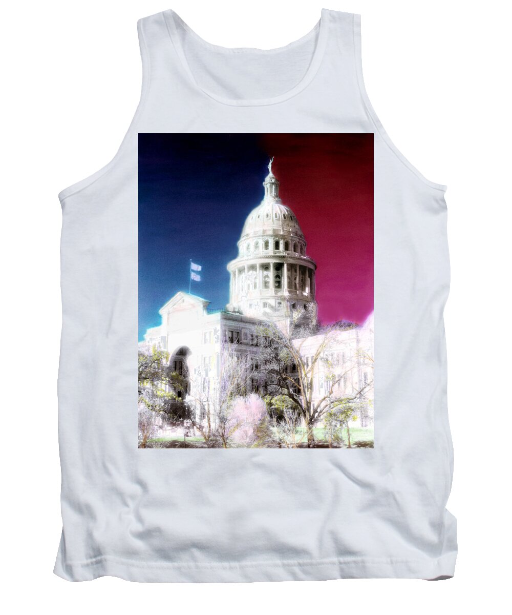 Americana Tank Top featuring the photograph Patriotic Texas Capitol by Marilyn Hunt