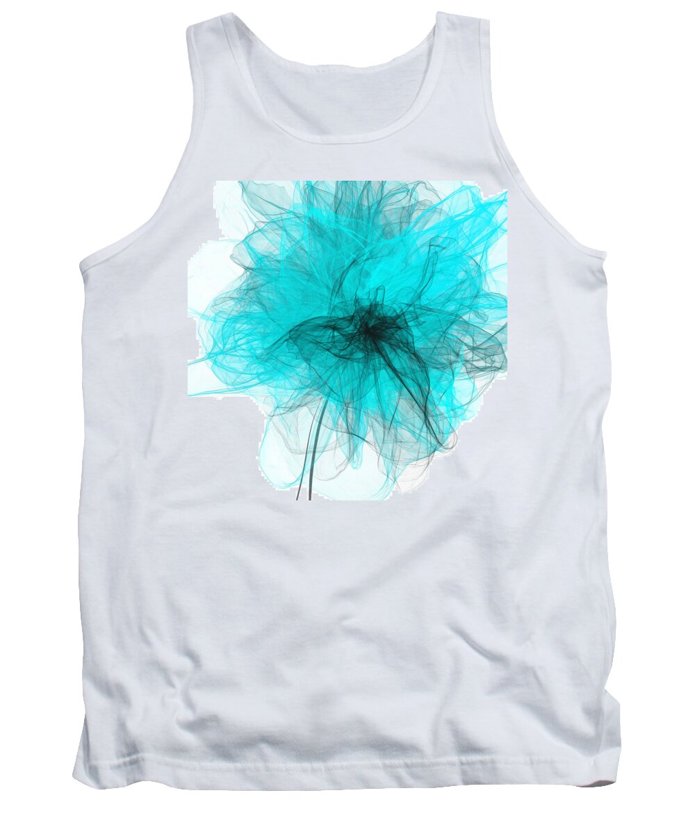Blue Tank Top featuring the painting Peaceful Glow - Aquamarine Art by Lourry Legarde
