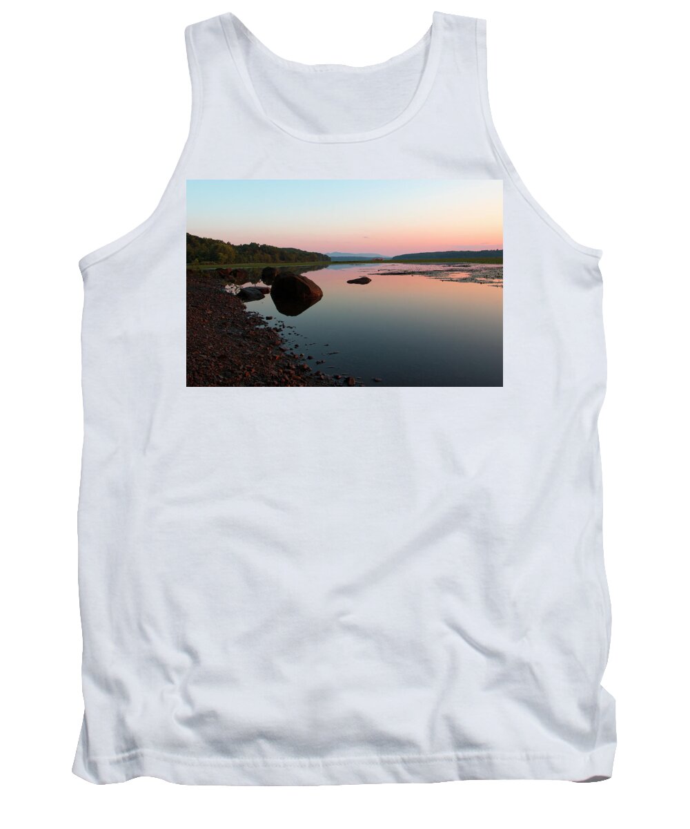 Sunrise Tank Top featuring the photograph Peaceful Morning on the Hudson by Jeff Severson