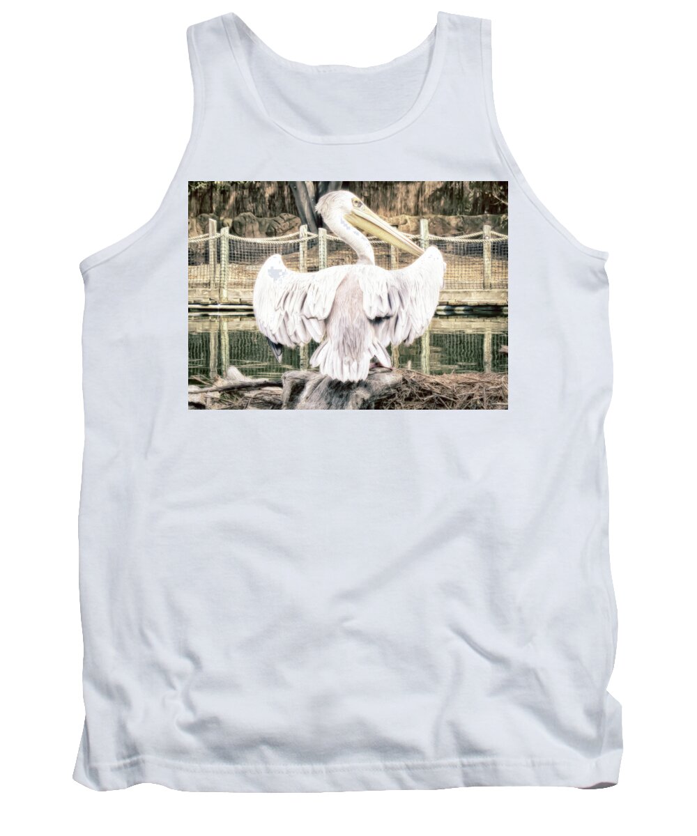 Pelican Tank Top featuring the photograph Pelican by Alison Frank