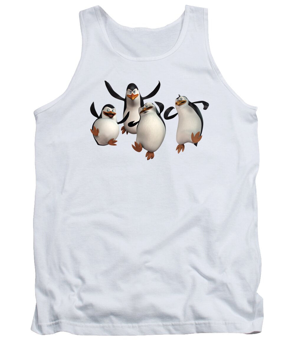 Penguins Tank Top featuring the drawing Penguins of Madagascar 2 by Movie Poster Prints