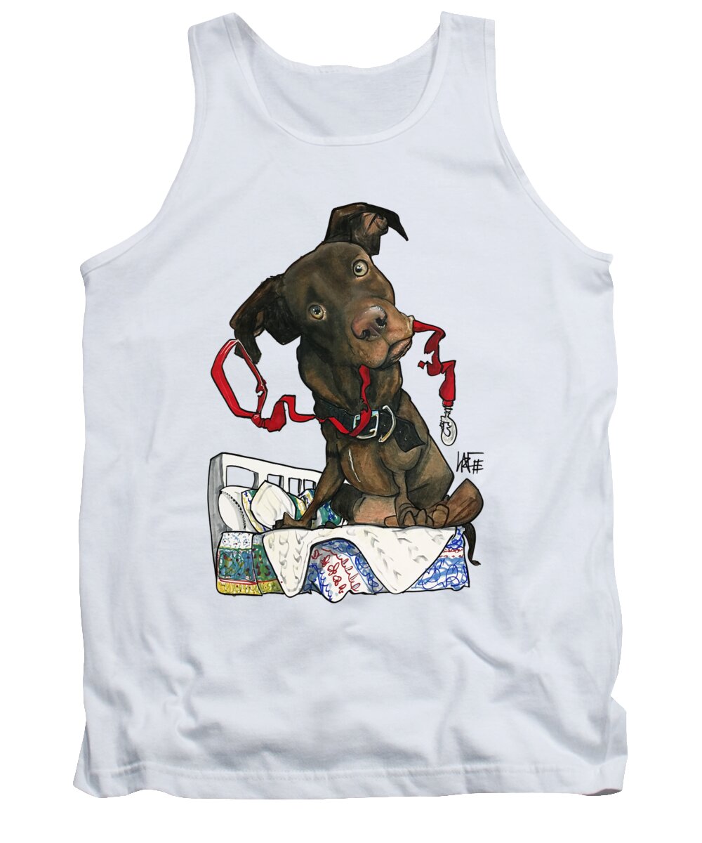 Pet Portrait Tank Top featuring the drawing Peterson 3105 by Canine Caricatures By John LaFree