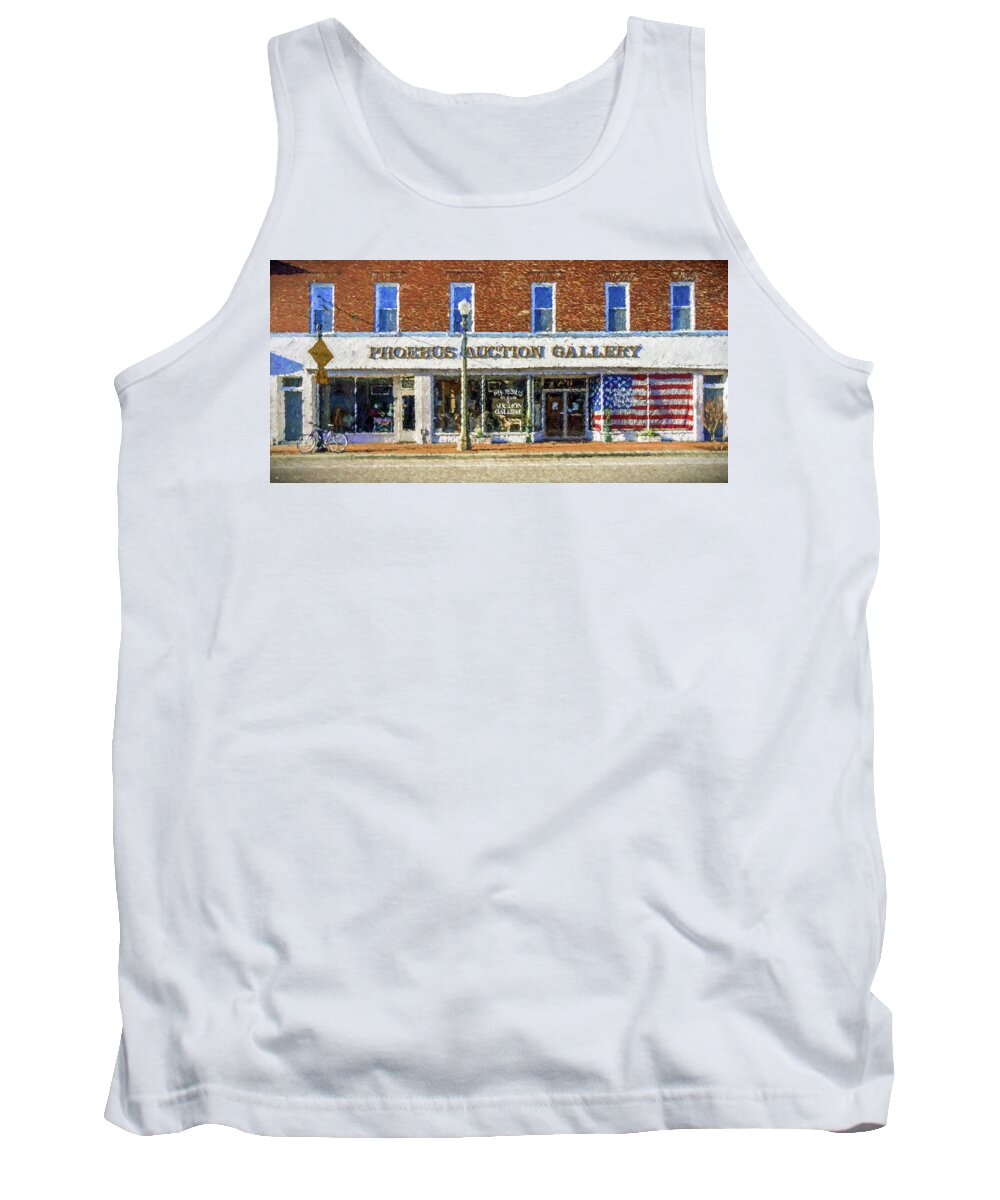 Phoebus Tank Top featuring the photograph Phoebus Auction Gallery by Jerry Gammon