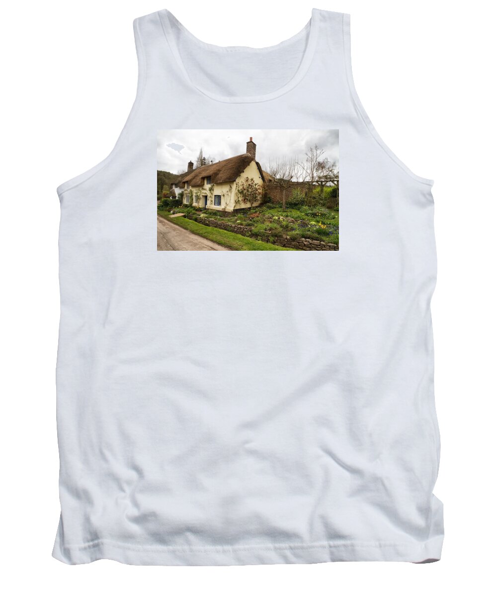 England Tank Top featuring the photograph Picturesque Dunster cottage by Shirley Mitchell