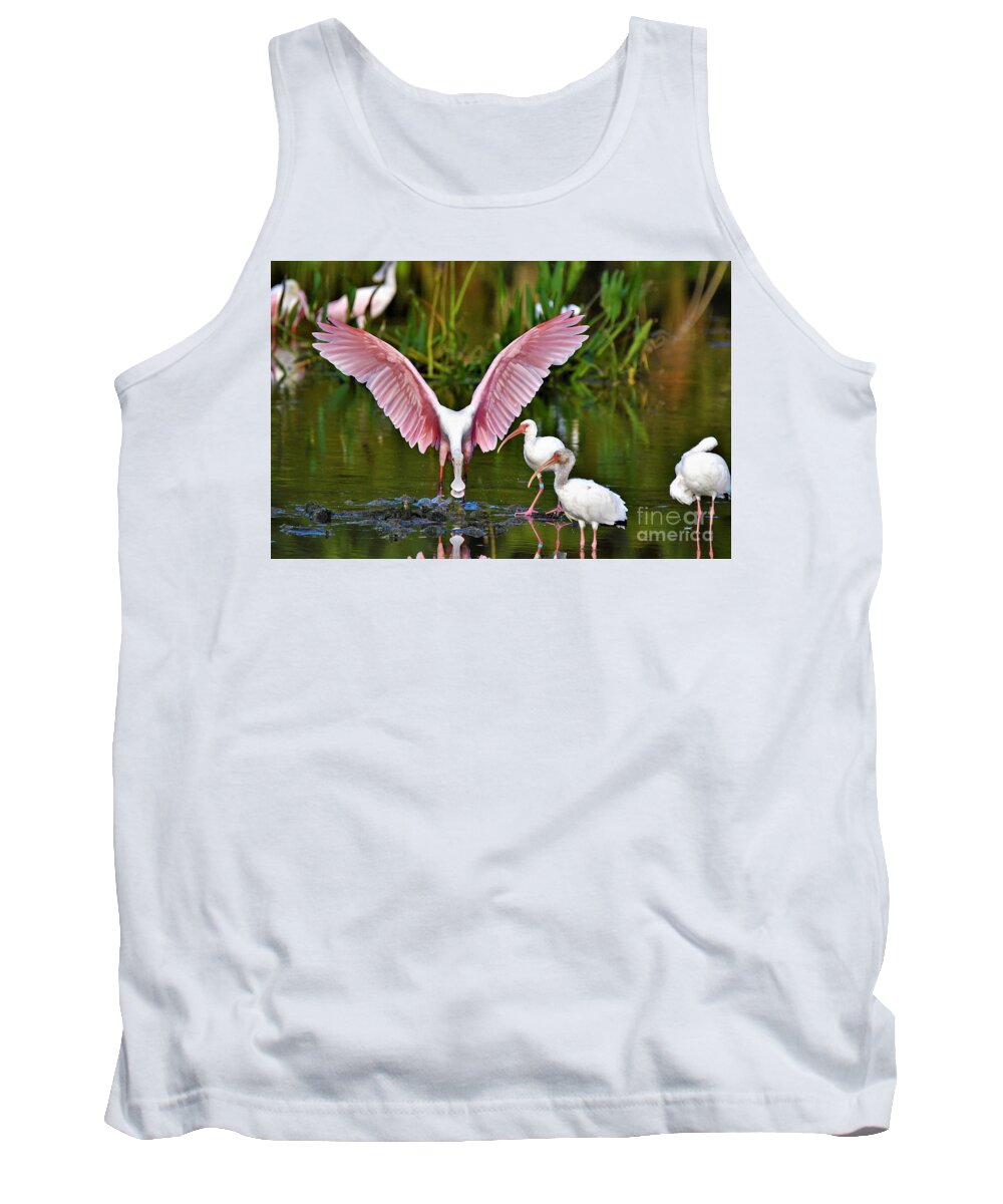Roseate Spoonbill Tank Top featuring the photograph Pink Angel by Julie Adair