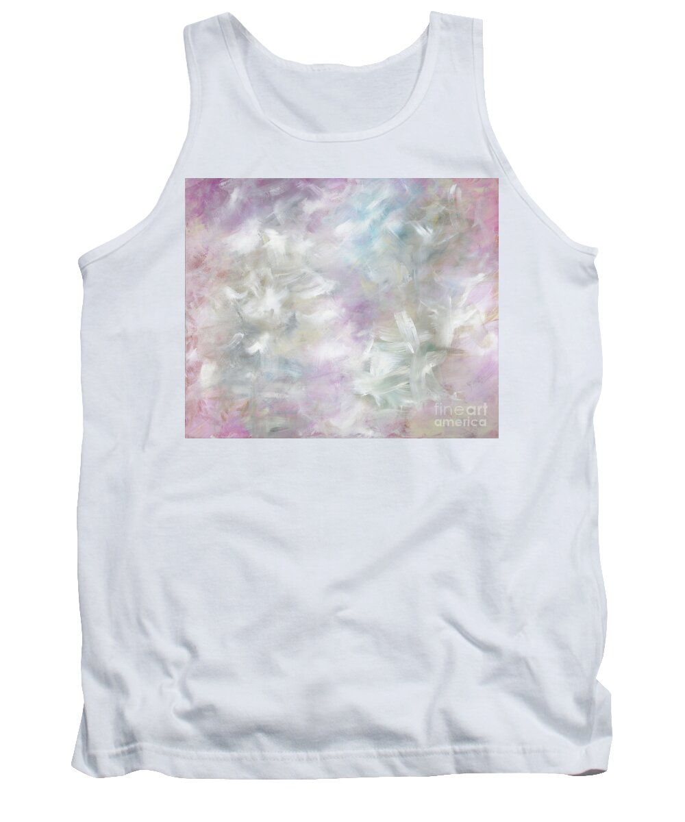 Pink Tank Top featuring the painting Pink Cloud by Nadine Rippelmeyer