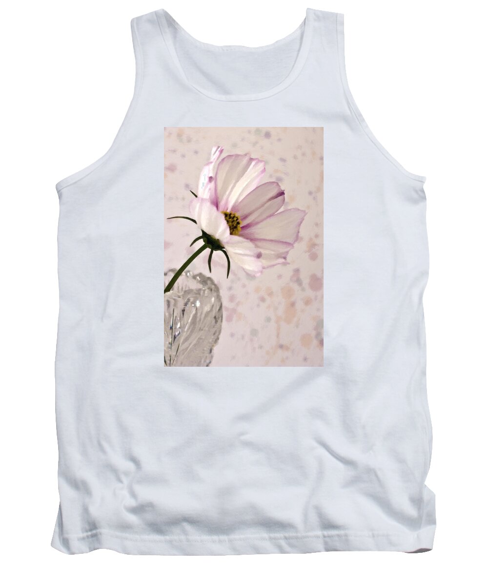 Pink Cosmo Tank Top featuring the photograph Pink Cosmo - Digital Oil Art Work by Sandra Foster