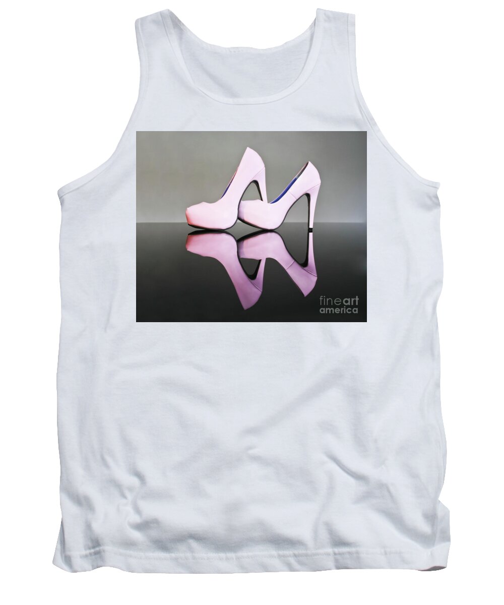 Stiletto Tank Top featuring the photograph Pink Stiletto Shoes by Terri Waters